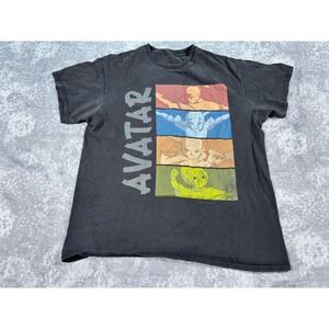 Avatar The Last Airbender T Shirt Characters Graphic Print Black Adult Size L